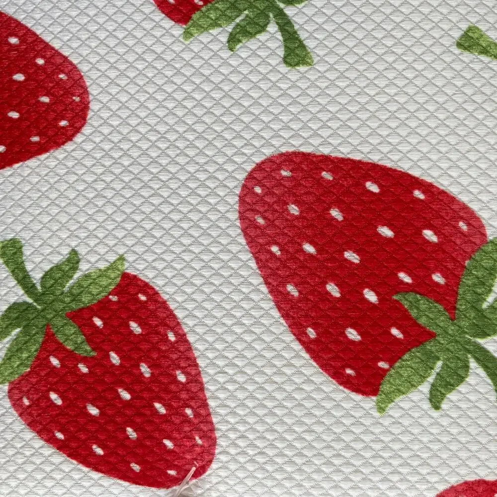 HOUSE & GARDEN Strawberry Dish Drying Mats Red & White 16x22 Set of 2 NEW